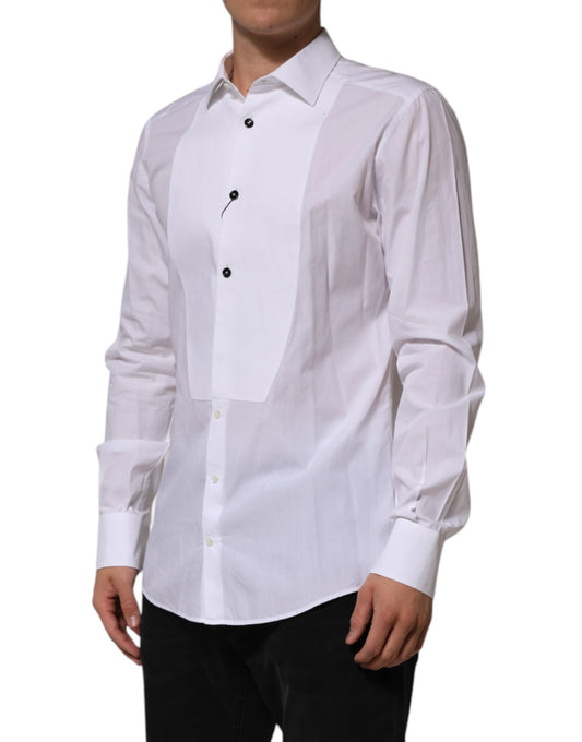 White Bib Cotton Poplin GOLD Men Formal Shirt
