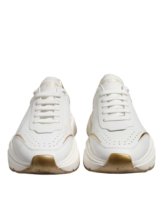 White Daymaster Leather Low Top Sneakers Shoes