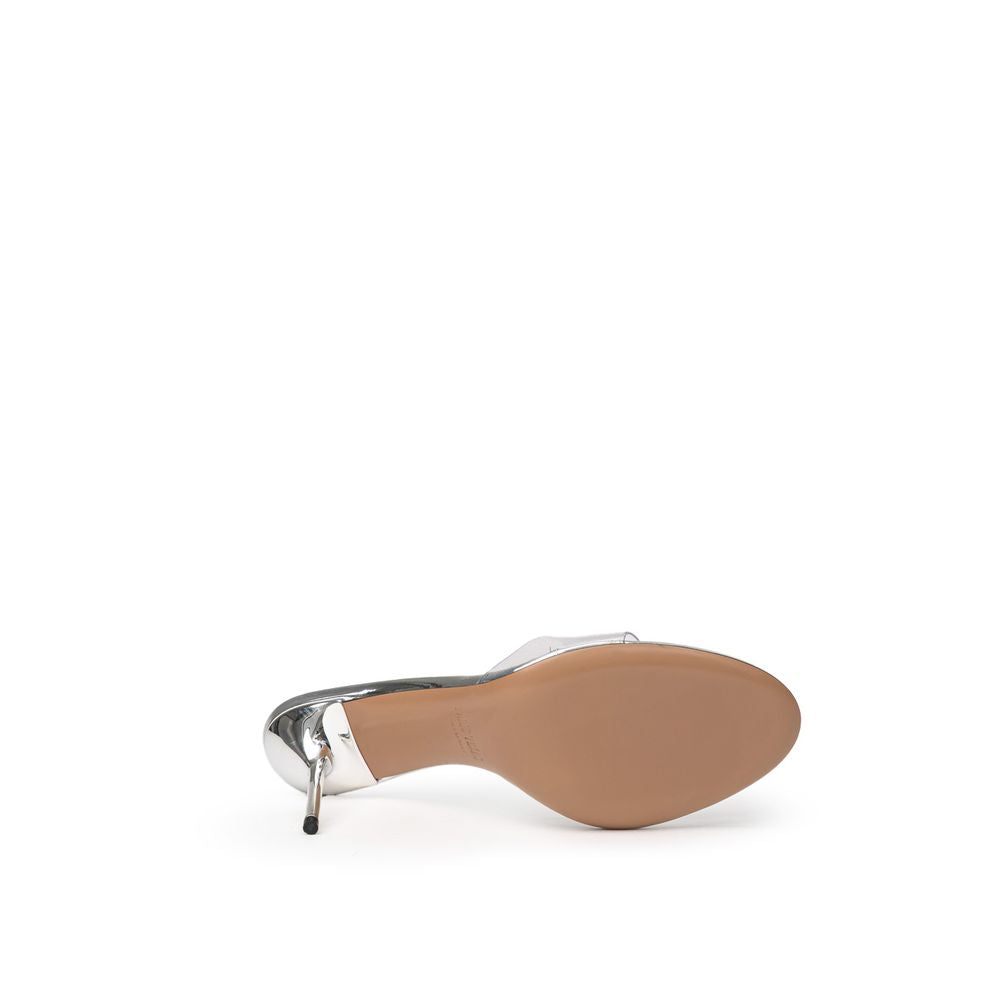 Gray Leather Mule