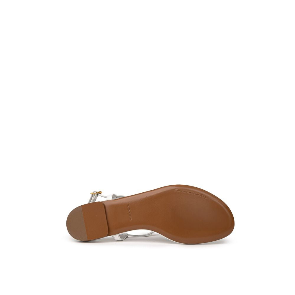 White Leather Flip-Flop Sandal