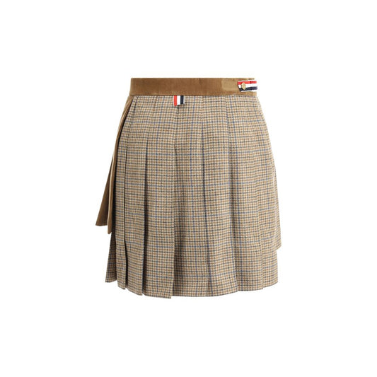 Brown Wool Mini Skirt