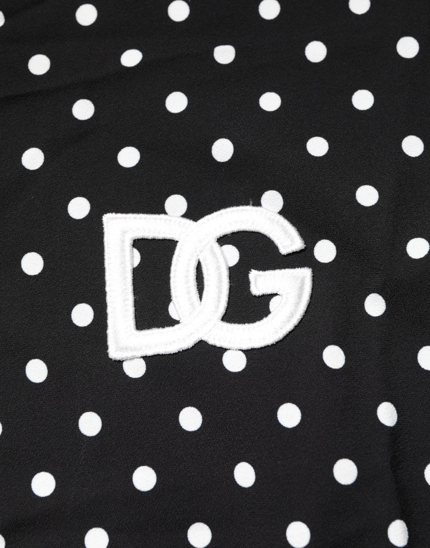 Black Polka Dot Short Sleeves Collared Polo T-shirt