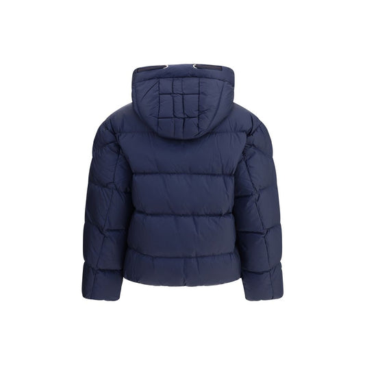 Blue Nylon Full-Length Jacket