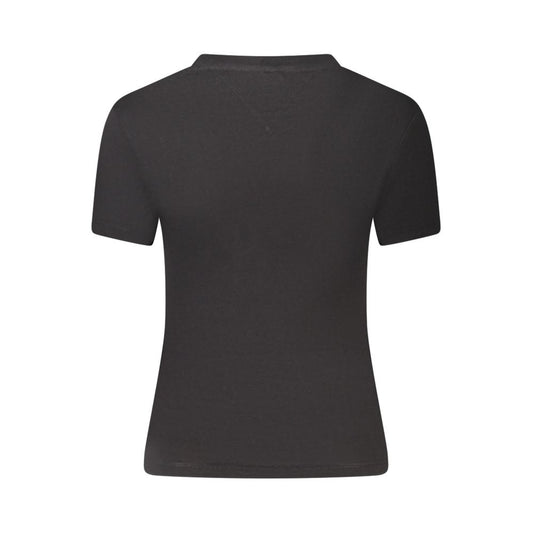 Black Cotton Women T-Shirt