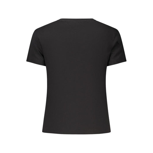 Black Cotton Women T-Shirt