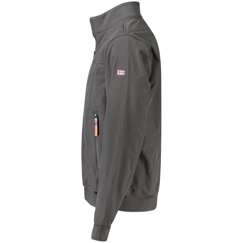 Black Polyester Men Jacket