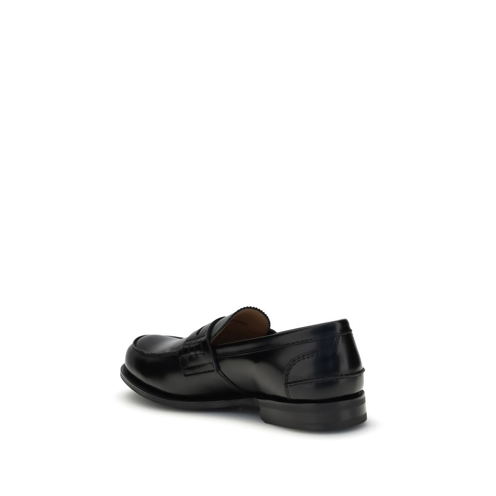Black Calf Leather Bos Taurus Slip-On Loafers
