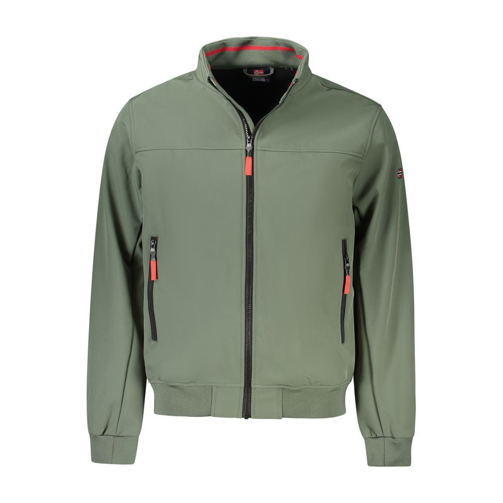 Green Polyester Men Jacket
