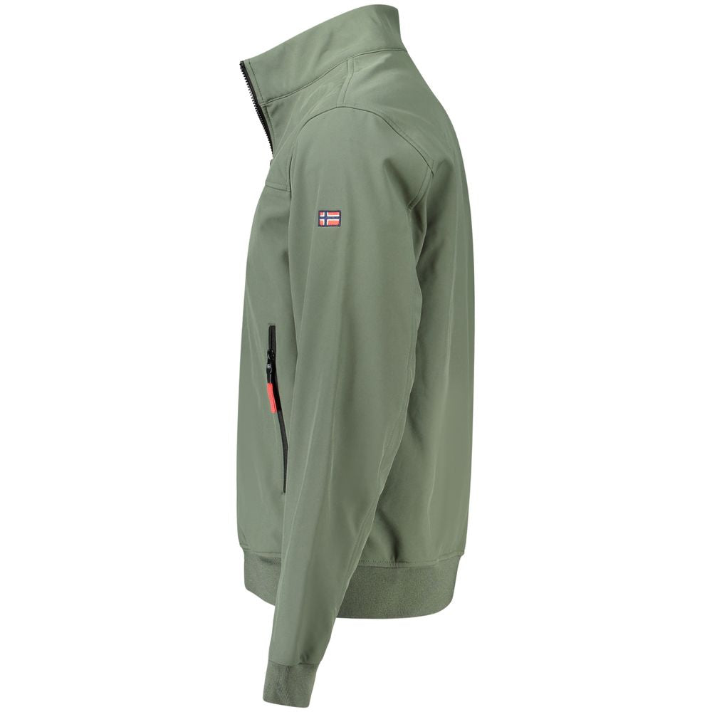 Green Polyester Men Jacket