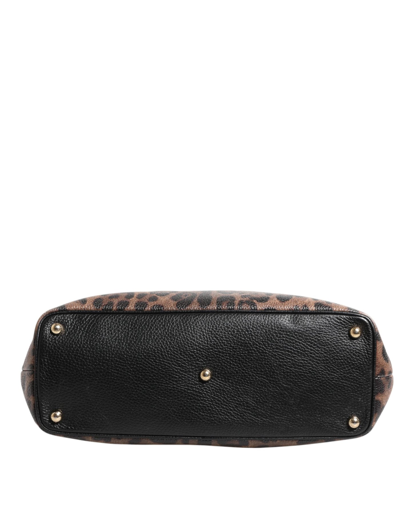 Brown Leopard GLAM Leather Logo Plaque Tote Bag