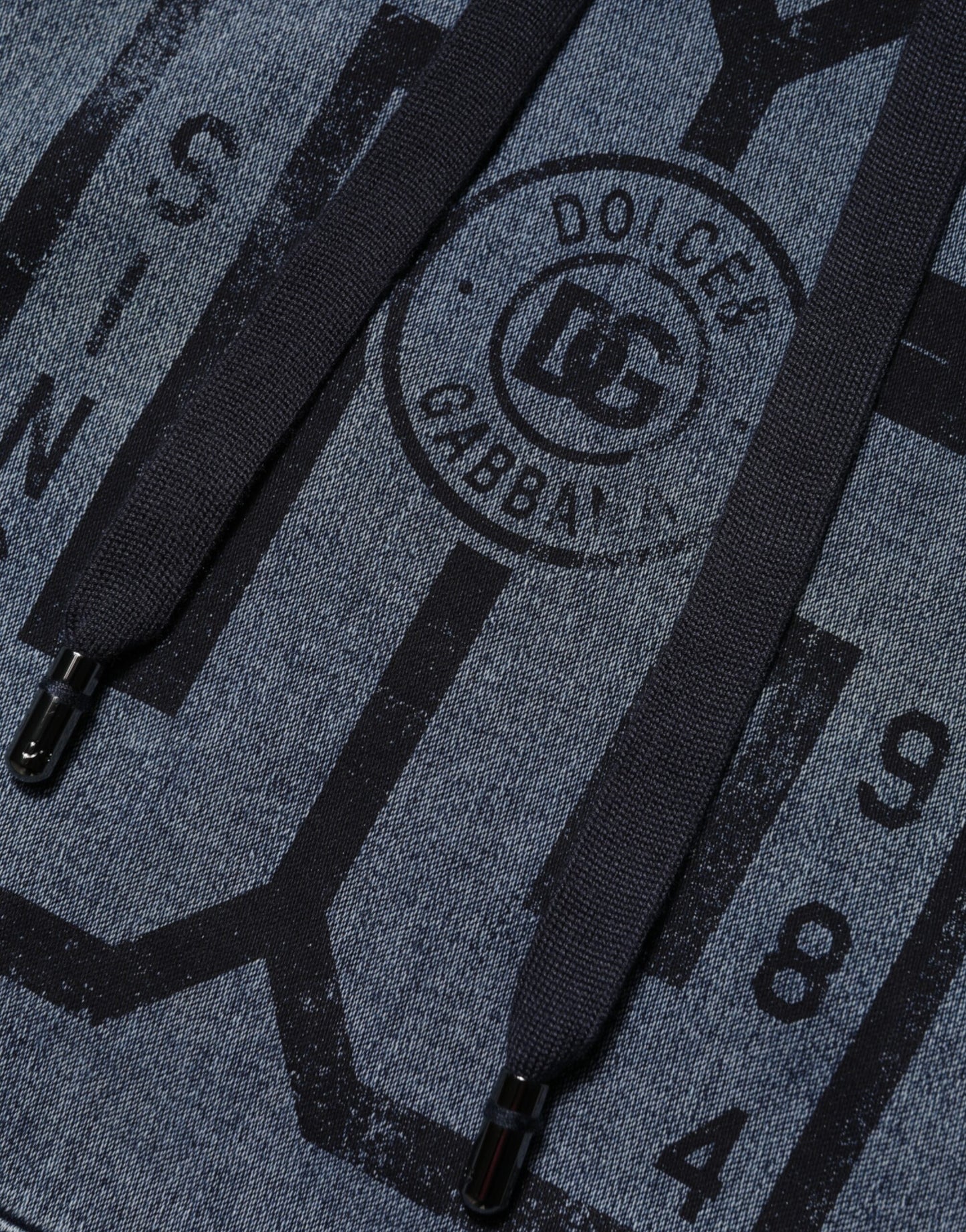 Blue Cotton Blend Hooded Sweatshirt Sweater