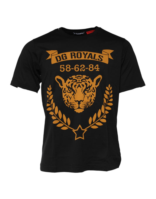 Black DG Royals Cotton Crew Neck T-shirt
