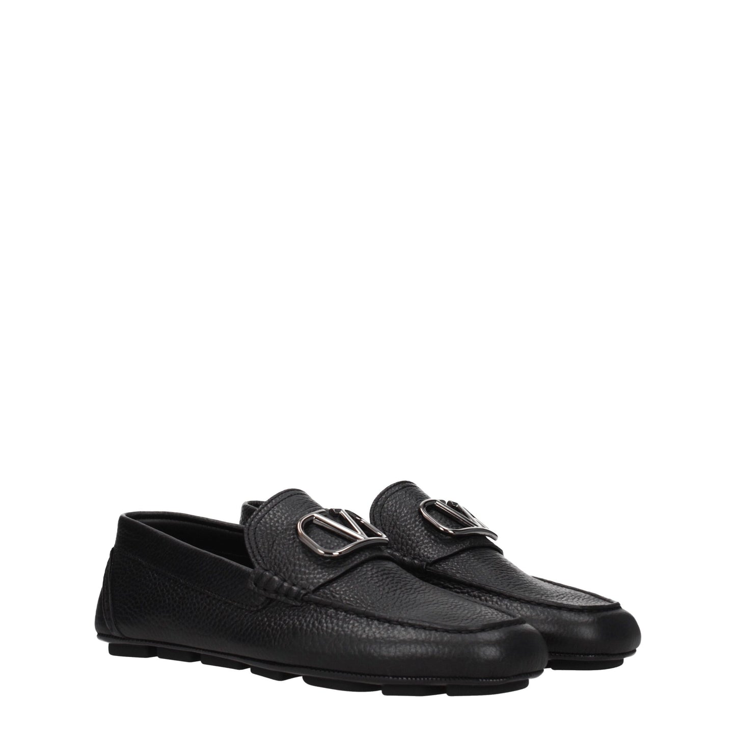 Black Leather Slip-On Loafers