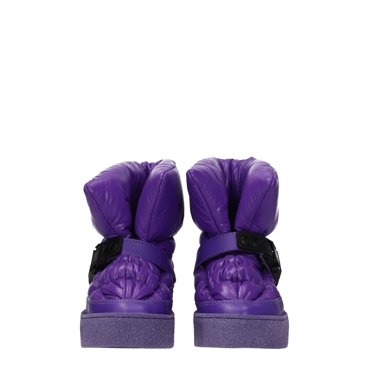 Purple Polyester Ankle Boots