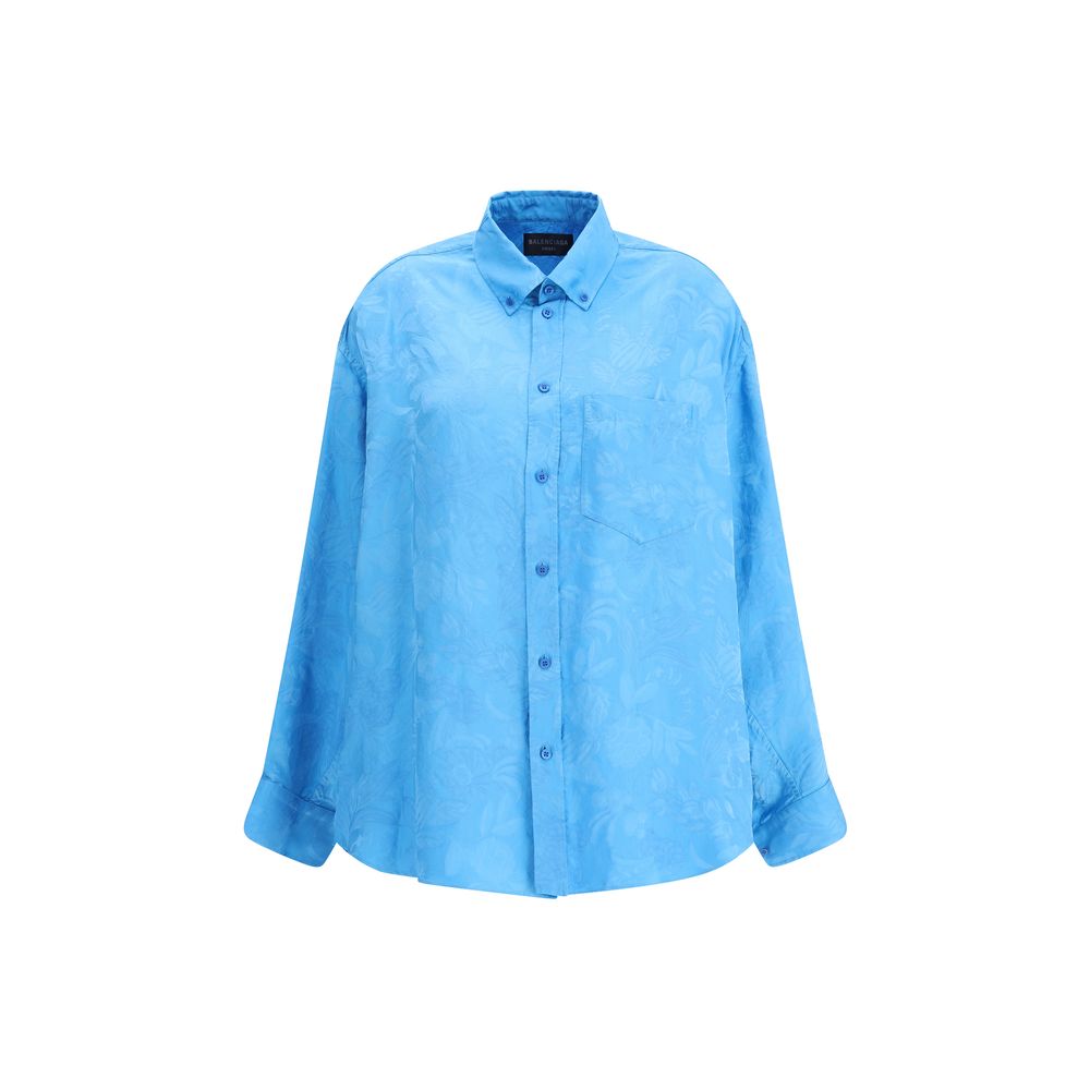 Blue Viscose Pattern Shirt