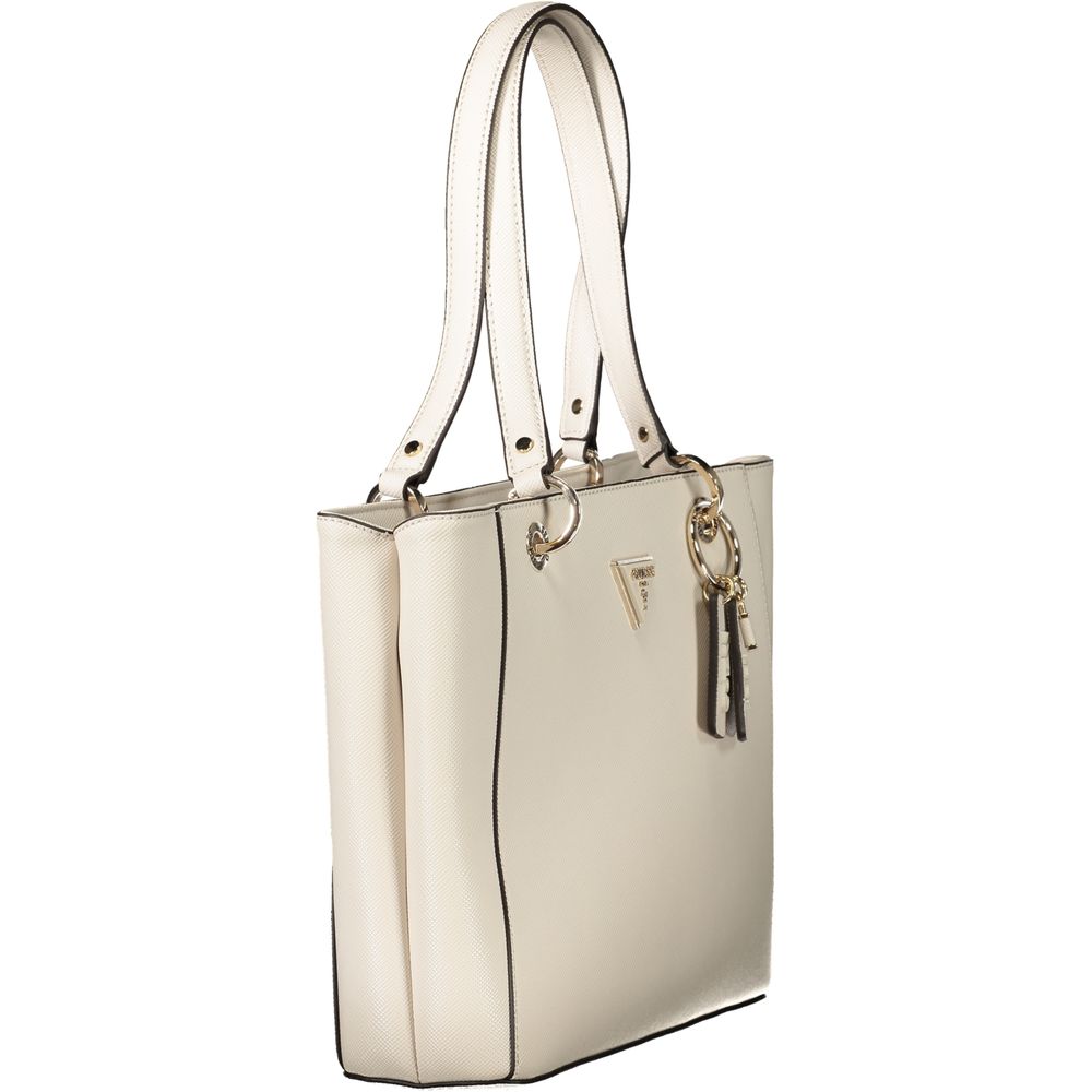 Beige Polyurethane Women's Shoulder Bag