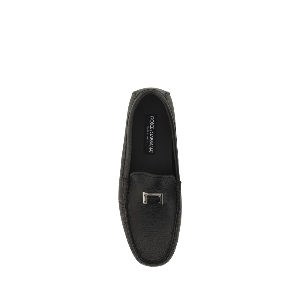 Black Rubber Slip-On Loafers