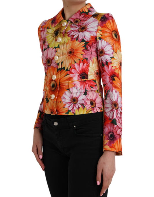 Multicolor Daisy Print Floral Fantasy Jacket