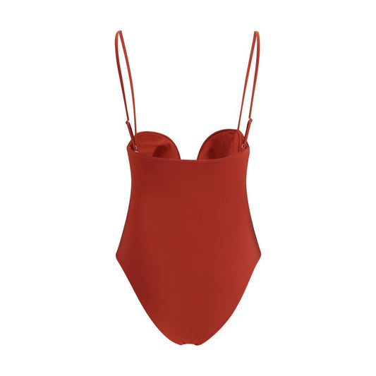 Orange Polyamide One-Piece Swimsuit