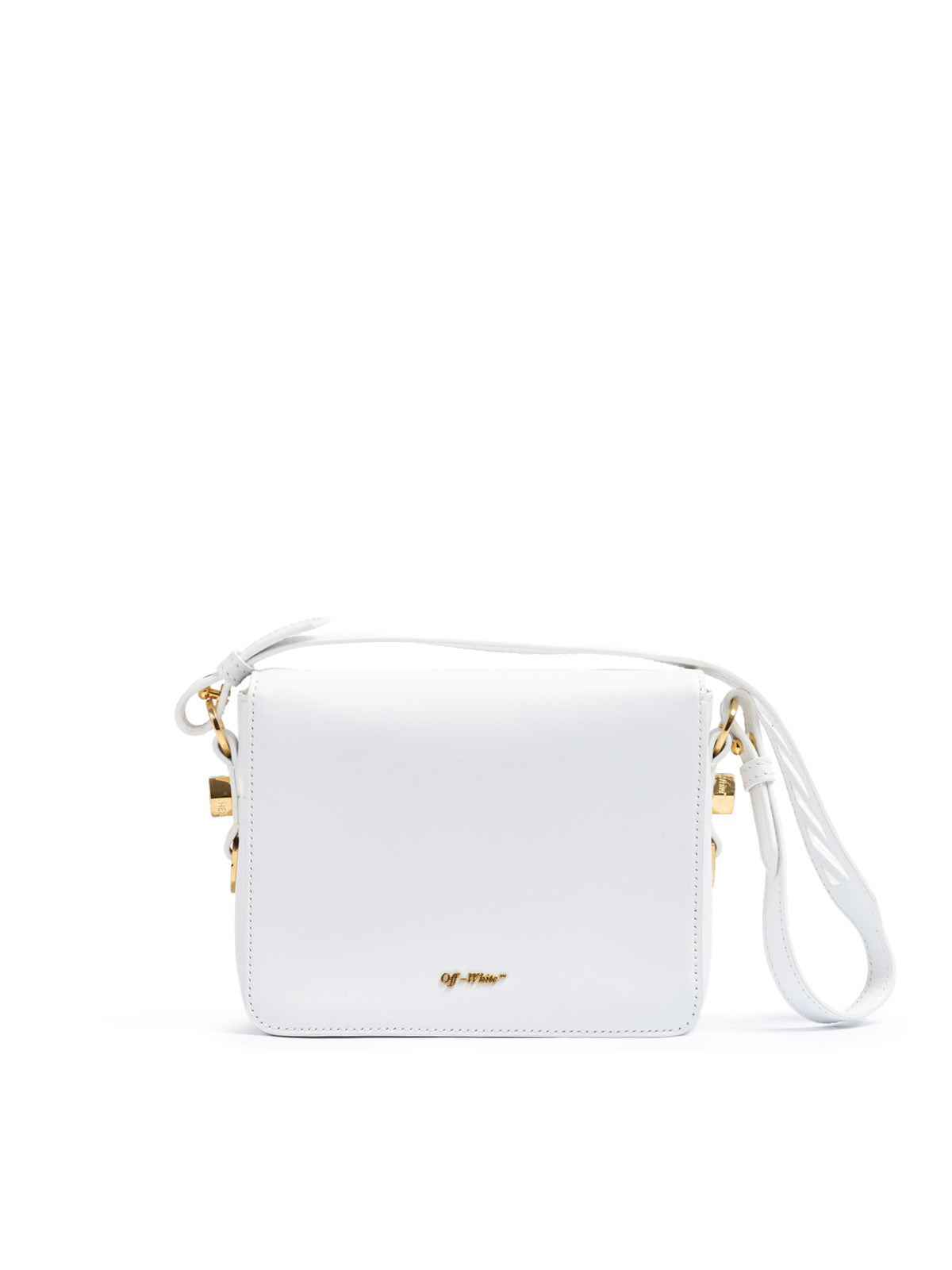 White/Gold Metallic Stripe Crossbody Bag