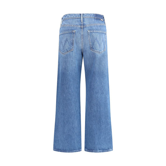 Blue Cotton Cropped Jeans