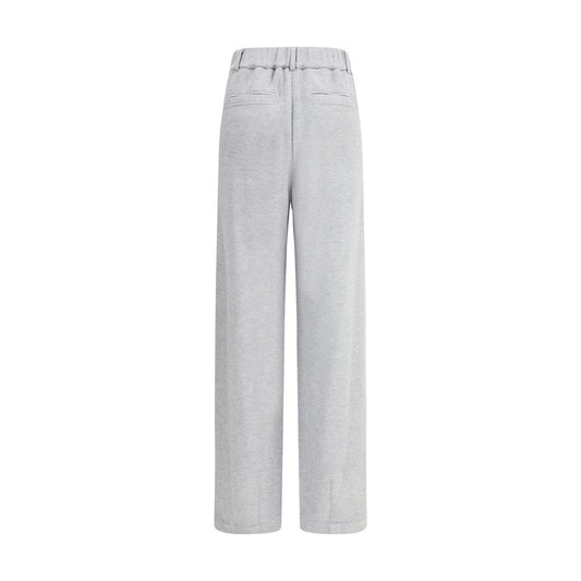 Gray Cotton Casual Pants