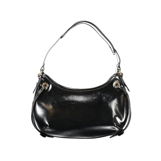 Black Polyurethane Women Hobo Bag
