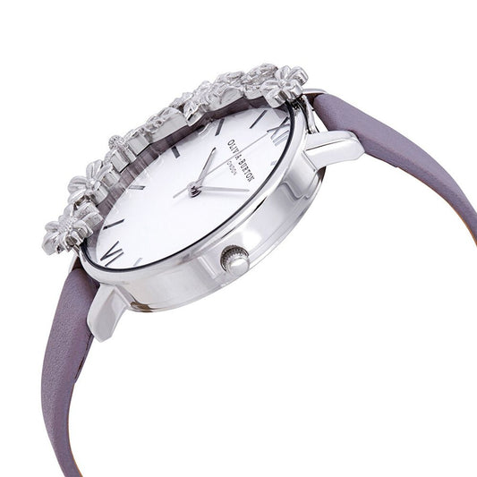 Purple Artificial Leather Dress Watch
