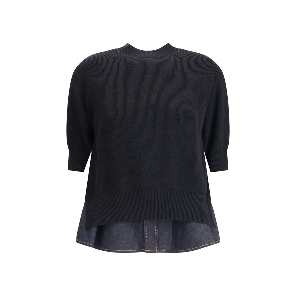 Denim detail Sweater