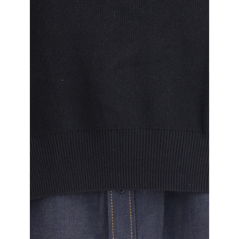 Denim detail Sweater