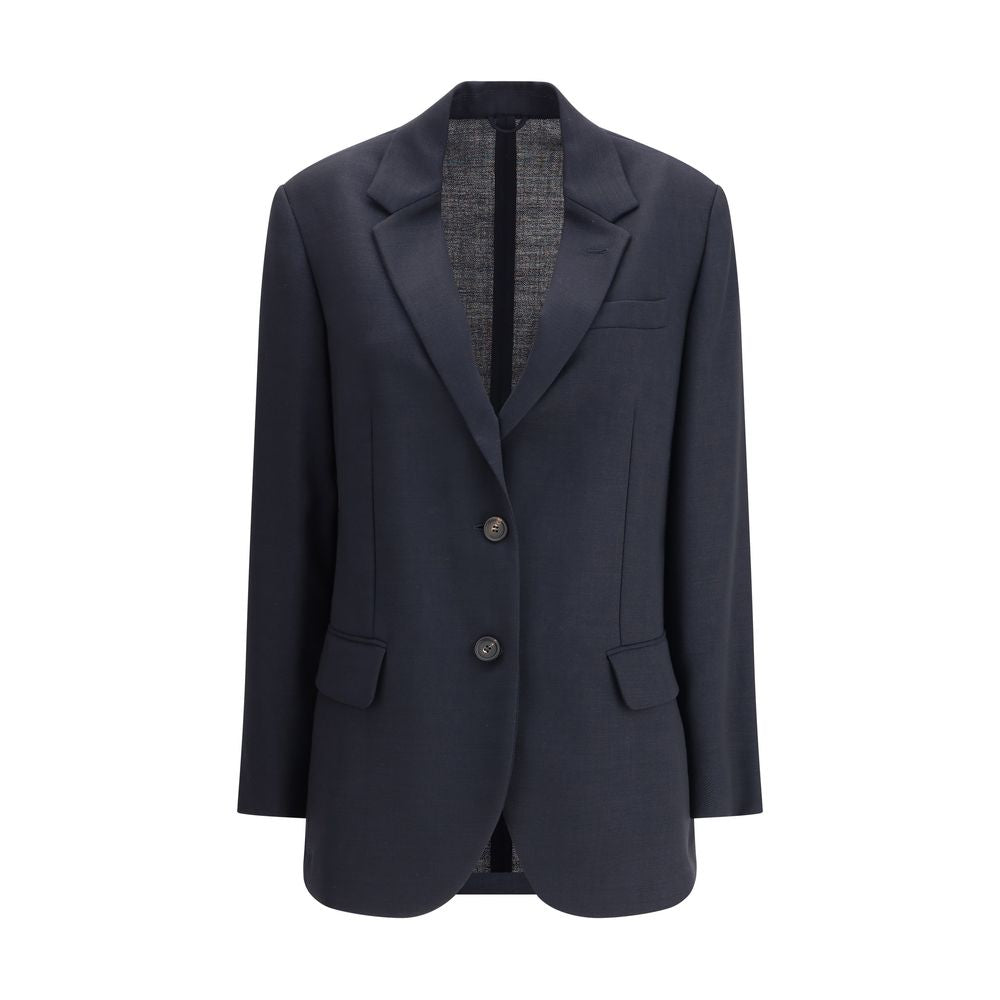 Blue Fleece Wool Blazer