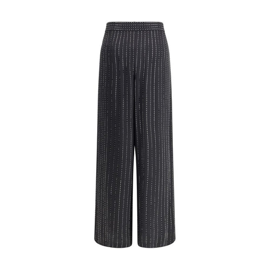 Black Silk Casual Pants