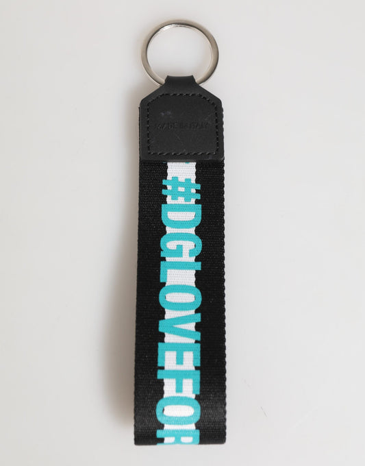 Multicolor Logo Polyester Brass Holder Keychain Keyring