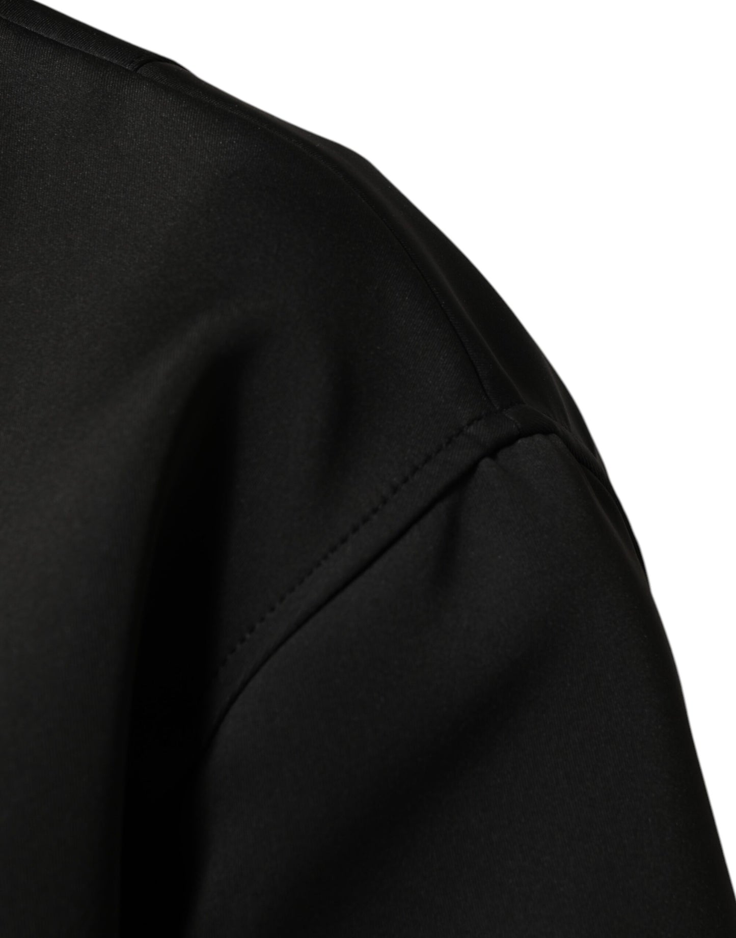 Black Polyester Logo Plaque Bomber Jacket