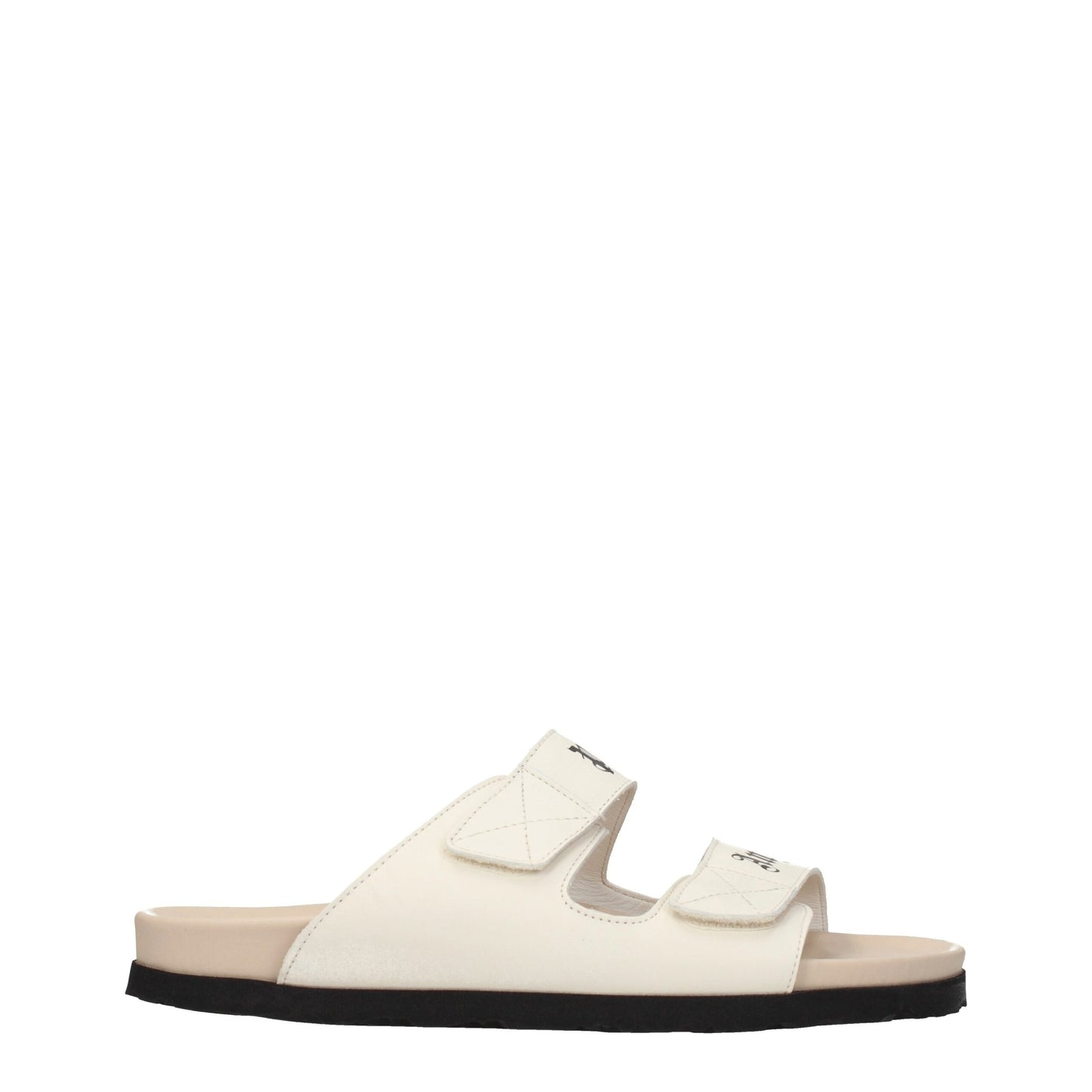 Beige Leather Slippers Sandals