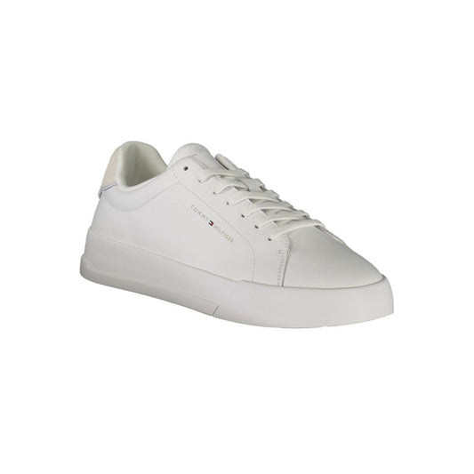 White Polyurethane Men Sneaker