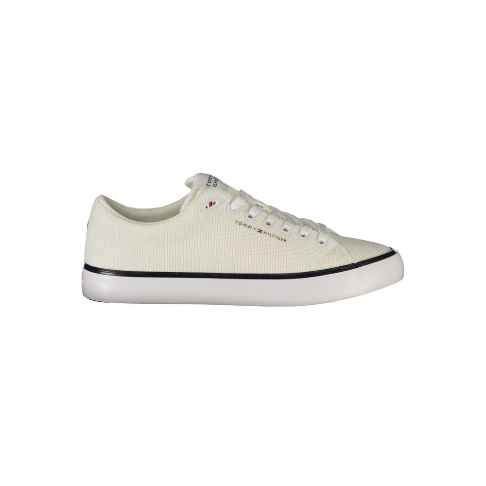 White Polyester Men Sneaker