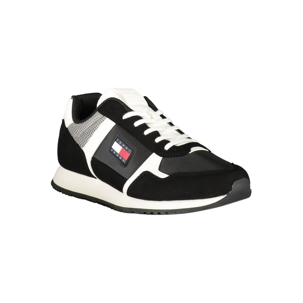 Black Polyester Men Sneaker