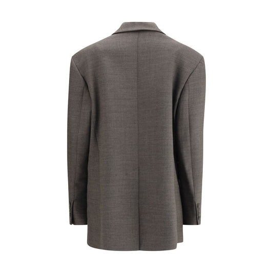 Gray Fleece Wool Blazer