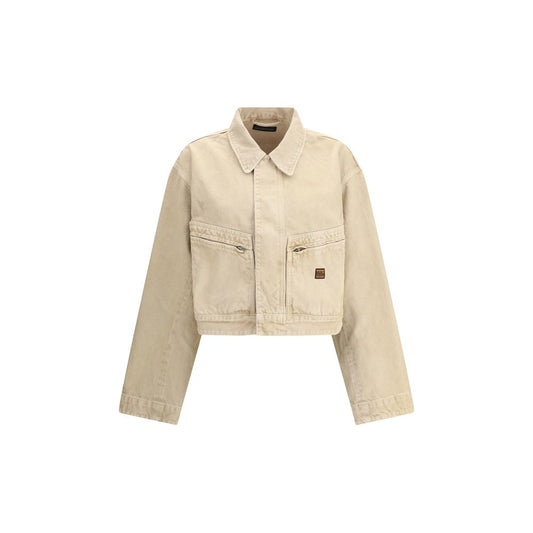 Beige Cotton Denim Jacket