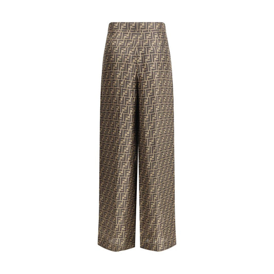 Brown Silk Casual Pants