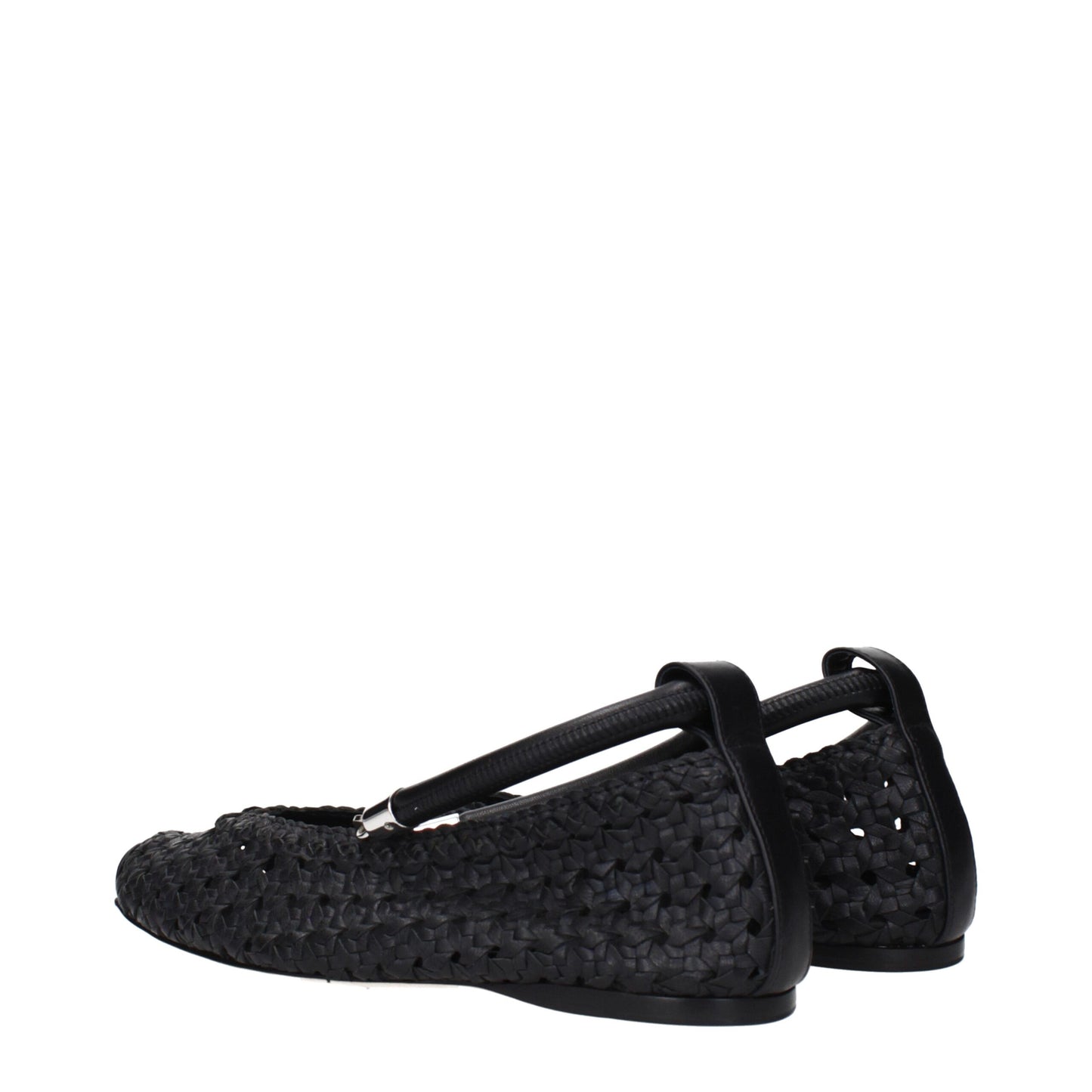 Black Leather Ballet Flats