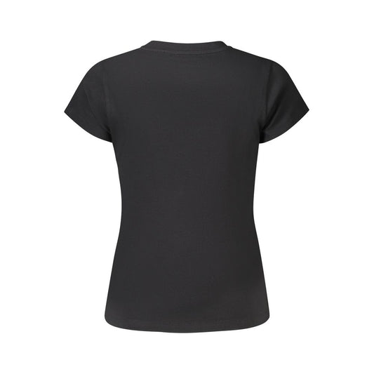 Black Cotton Women T-Shirt