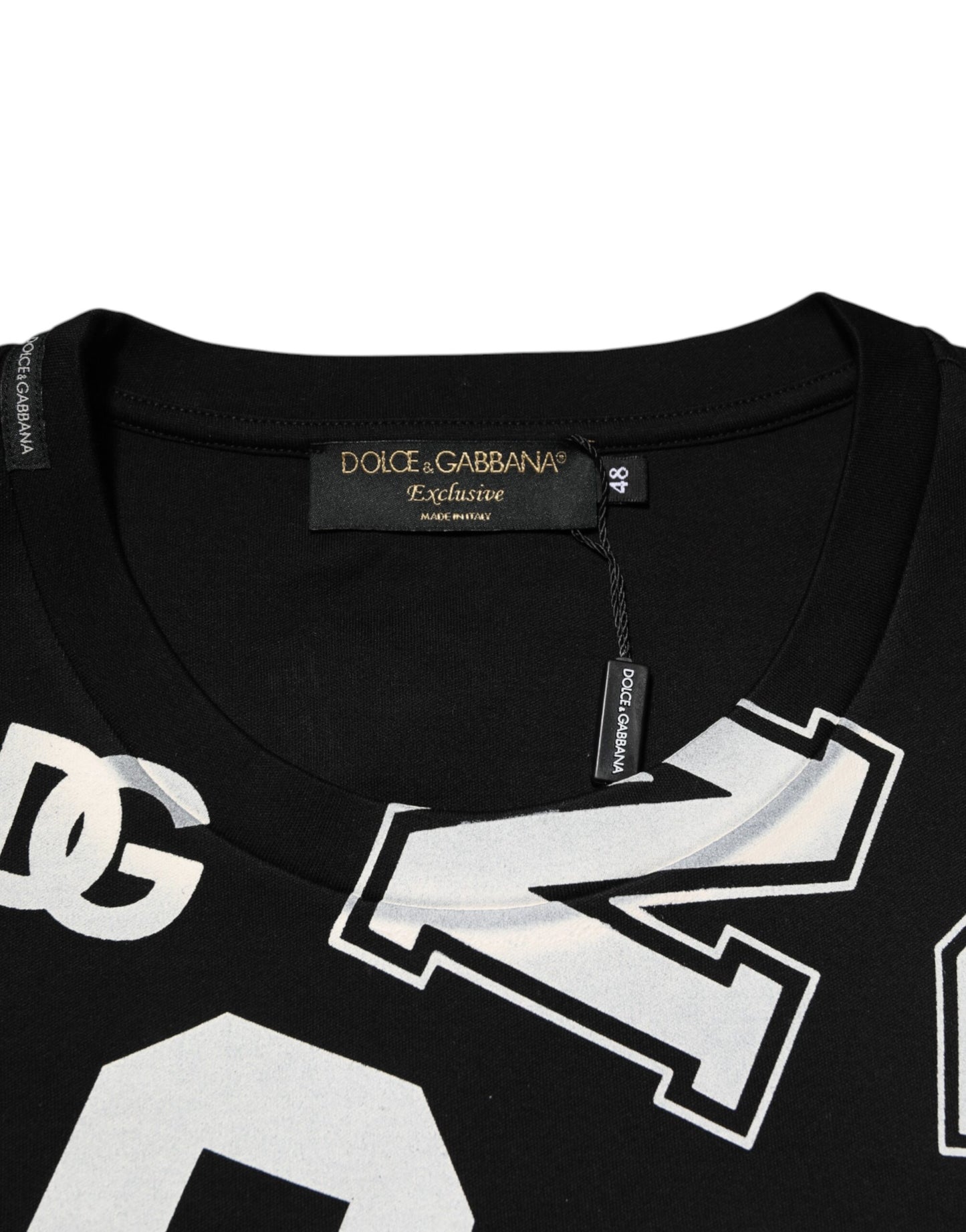 Black Cotton Letter Print Short Sleeve T-shirt