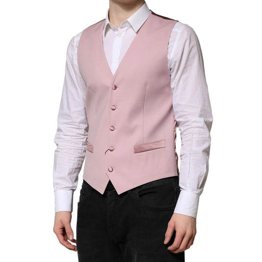 Pink Wool Dress Formal Men Waistcoat Vest