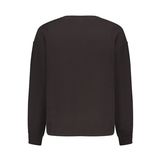 Black Polyester Women Sweatshirt