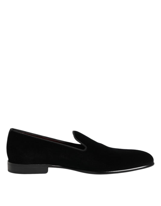 Black Velvet Slip On Men Loafers Formal Shoes