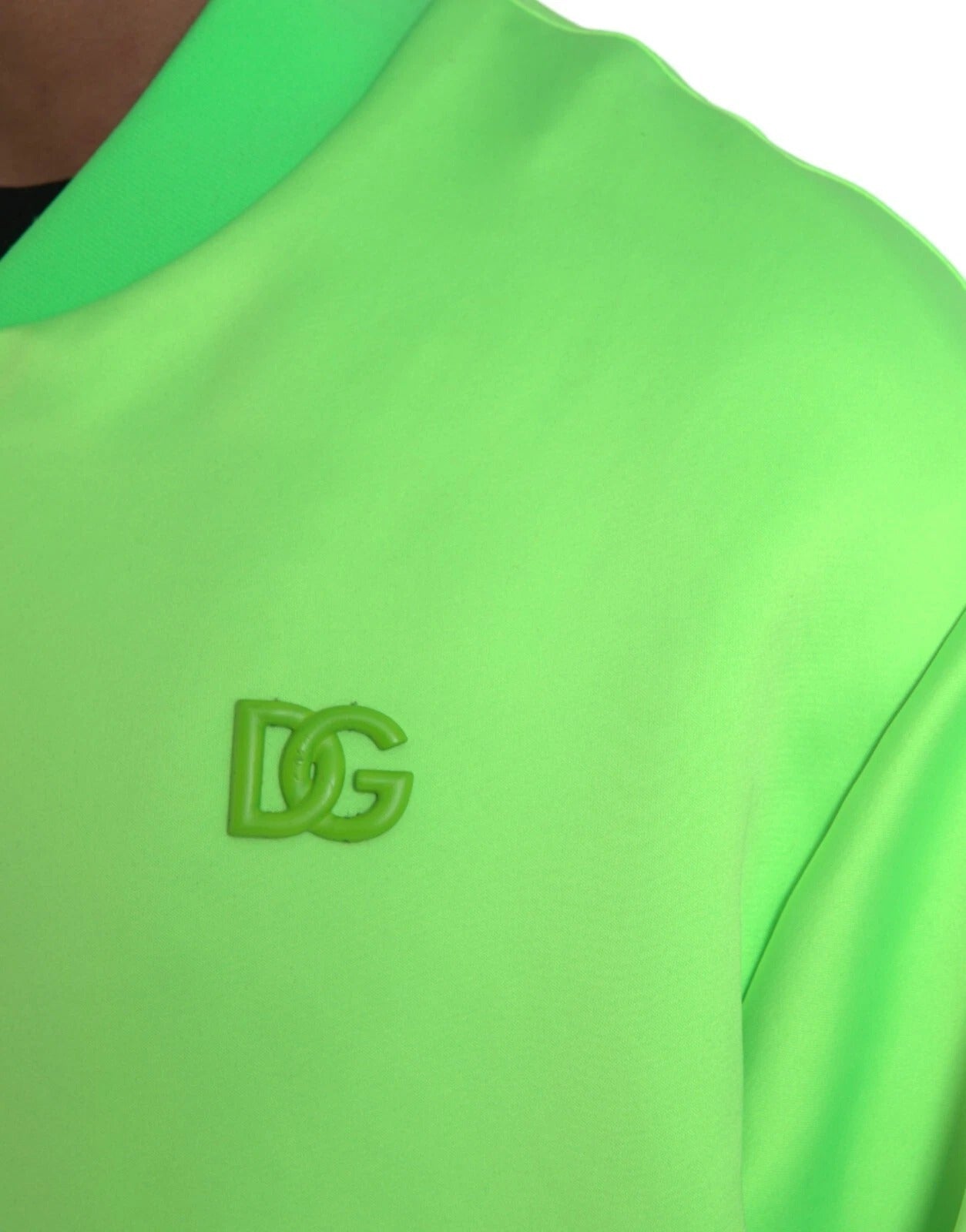 Neon Green Polyester Long Sleeves Men Bomber Jacket