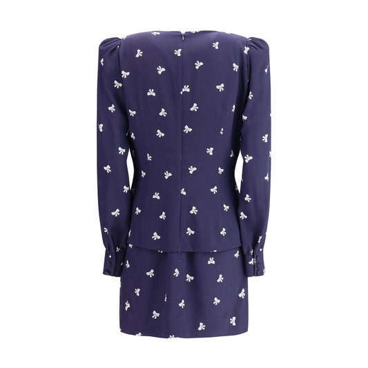 Blue Silk Casual Dress