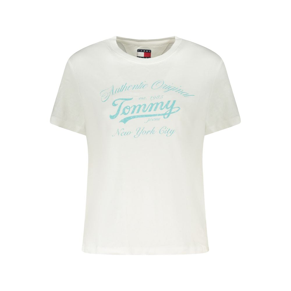White Cotton Women T-Shirt